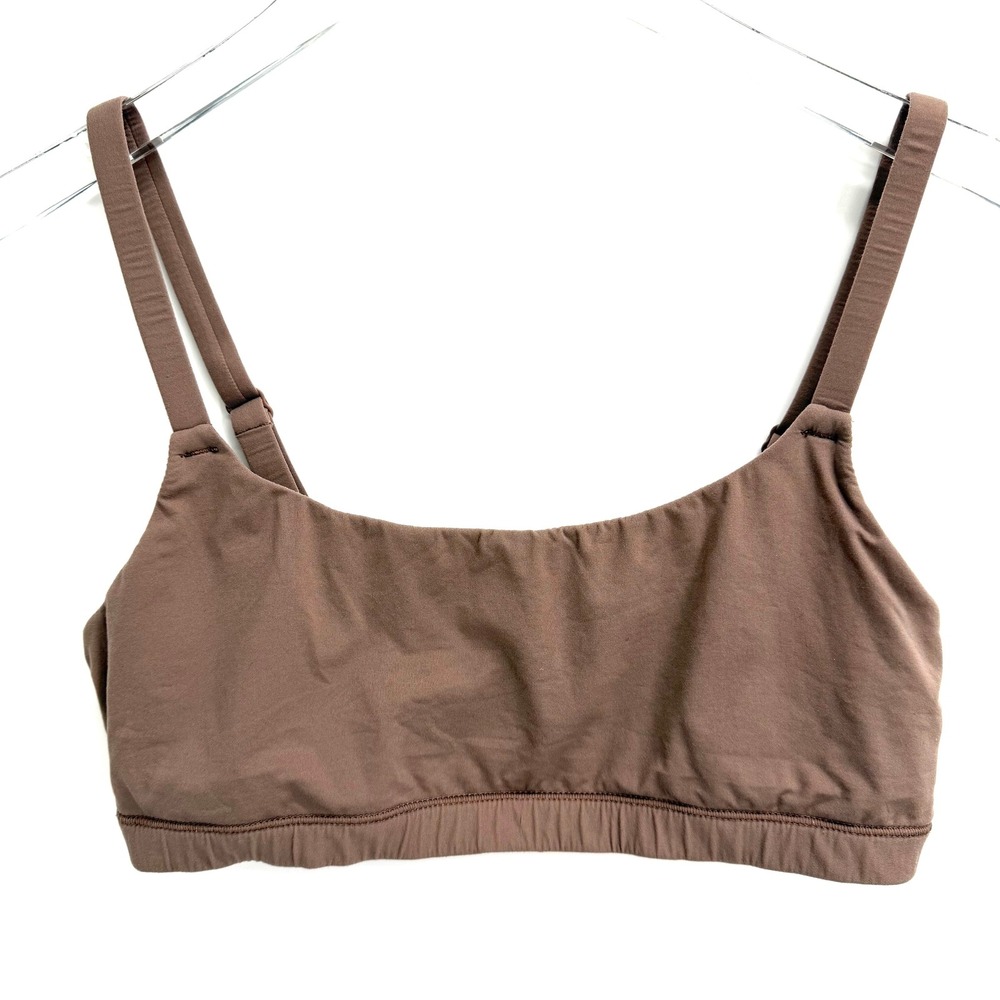 Skims Fits Everybody Scoop Bralette Size M Brown Adjustable Straps Stretch